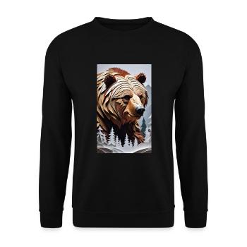 Bear | Brown Bear | Grizzly Bear | Animals - Unisex Sweatshirt - black - Front - Alina (178cm) & Michal (187cm)