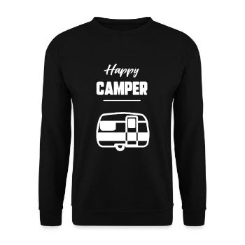 Happy camper - Sweat-shirt Unisexe - noir - Devant - Alina (178cm) & Michal (187cm)