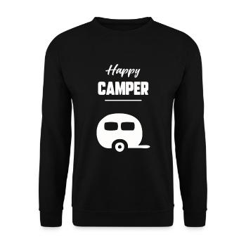 Happy camper - Sweat-shirt Unisexe - noir - Devant - Alina (178cm) & Michal (187cm)
