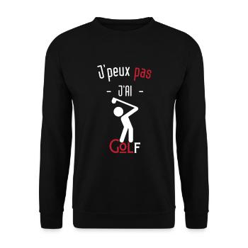 J'peux pas j'ai golf - Sweat-shirt Unisexe - noir - Devant - Alina (178cm) & Michal (187cm)
