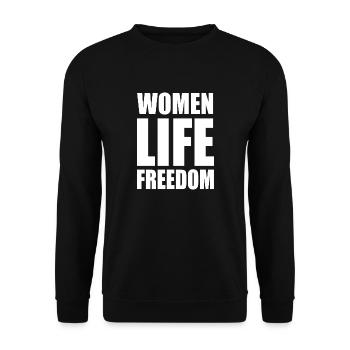 Women life freedom - Unisex Pullover - Schwarz - Vorne - Alina (178cm) & Michal (187cm)