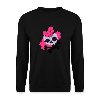 Tête de mort girly - Sweat-shirt Unisexe - noir - Devant - Alina (178cm) & Michal (187cm)