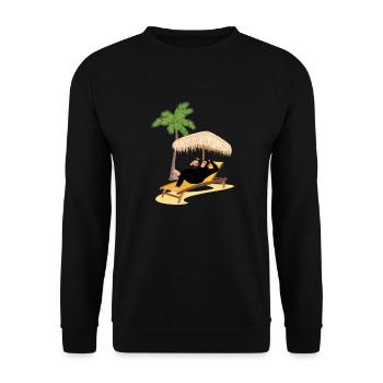Monkey at the beach - Unisex Sweatshirt - black - Front - Alina (178cm) & Michal (187cm)