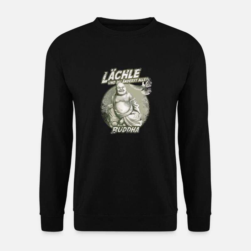buddha liebe lächeln - Unisex Pullover - Schwarz
