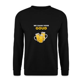 WE GO FOR GOLD - Unisex Sweatshirt - black - Front - Alina (178cm) & Michal (187cm)
