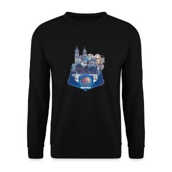 magdeburg an der elbe - Unisex Pullover - Schwarz - Vorne - Alina (178cm) & Michal (187cm)
