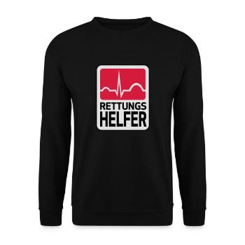 Rettungshelfer - Unisex Pullover - Schwarz - Vorne - Alina (178cm) & Michal (187cm)