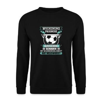 Fußball Bayern - Unisex Pullover - Schwarz - Vorne - Alina (178cm) & Michal (187cm)
