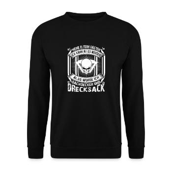 Dachdecker - Unisex Pullover - Schwarz - Vorne - Alina (178cm) & Michal (187cm)
