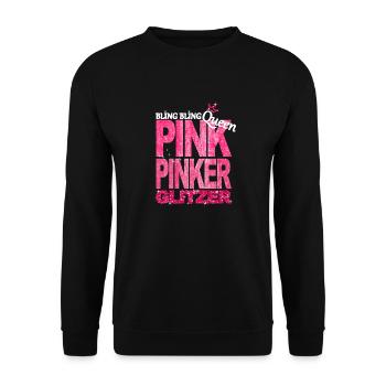 Bling Queen Pink Glitzer Prinzessin Geburtstag - Unisex Pullover - Schwarz - Vorne - Alina (178cm) & Michal (187cm)