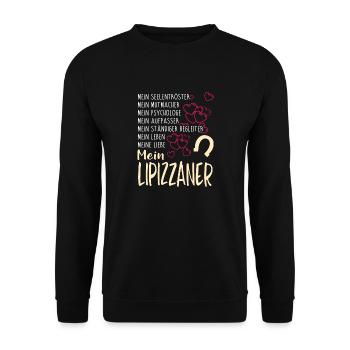 LIPIZZANER - mein - Unisex Pullover - Schwarz - Vorne - Alina (178cm) & Michal (187cm)
