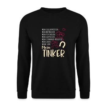 TINKER - mein - Unisex Pullover - Schwarz - Vorne - Alina (178cm) & Michal (187cm)