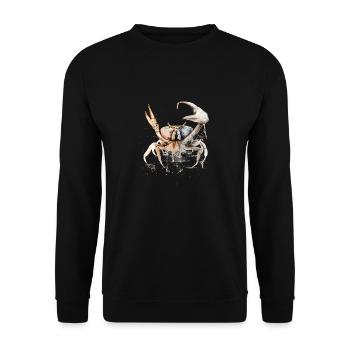 Sternzeichen Krebs - Unisex Pullover - Schwarz - Vorne - Alina (178cm) & Michal (187cm)
