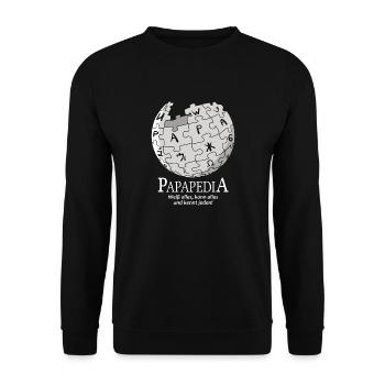 Papapedia wikpedia papa papa cadeau nouveau papa - Sweat-shirt Unisexe - noir - Devant - Alina (178cm) & Michal (187cm)