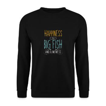 Funny Fishing T Shirts - Unisex Pullover - Schwarz - Vorne - Alina (178cm) & Michal (187cm)