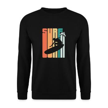 Surf vintage plage de surf surfers cadeau rétro - Sweat-shirt Unisexe - noir - Devant - Alina (178cm) & Michal (187cm)