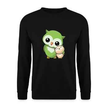Chouette hibou chouette famille amis - Sweat-shirt Unisexe - noir - Devant - Alina (178cm) & Michal (187cm)