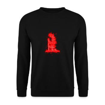 Polne Poland - hussare, hussar als kniender ritter - Unisex Pullover - Schwarz - Vorne - Alina (178cm) & Michal (187cm)