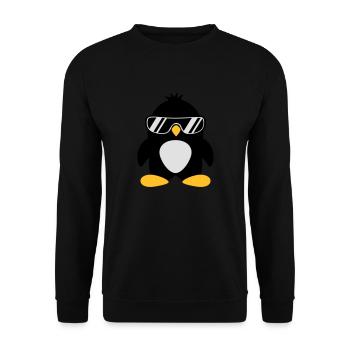 Cool oiseau pingouin chef mignon avec des lunettes de soleil - Sweat-shirt Unisexe - noir - Devant - Alina (178cm) & Michal (187cm)