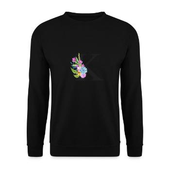 K lettre noire - Sweat-shirt Unisexe - noir - Devant - Alina (178cm) & Michal (187cm)