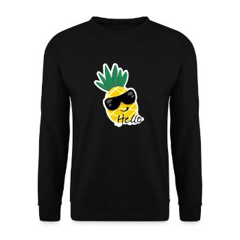 Hello Ananas - Sweat-shirt Unisexe - noir - Devant - Alina (178cm) & Michal (187cm)