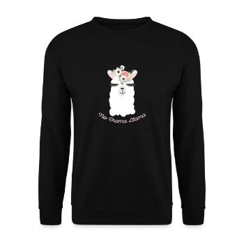 No Drama Llama - Unisex Sweatshirt - black - Front - Alina (178cm) & Michal (187cm)
