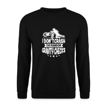 MTB Biker Dont Crash Do Gravity - Unisex Sweatshirt - black - Front - Alina (178cm) & Michal (187cm)