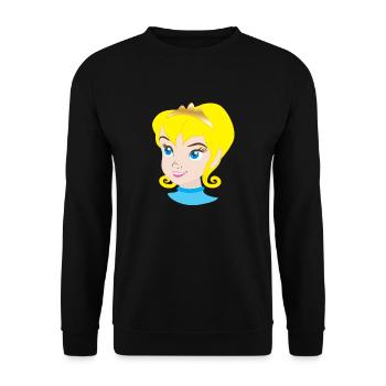 Pretty blonde princess in royal crown - Unisex Sweatshirt - black - Front - Alina (178cm) & Michal (187cm)