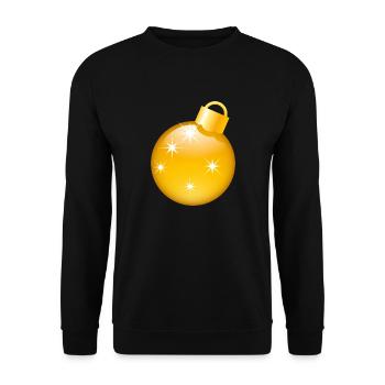 Smiley Christmas bauble - Unisex Sweatshirt - black - Front - Alina (178cm) & Michal (187cm)