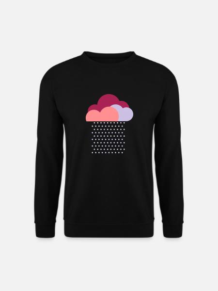 Lila Wolken, Wir lieben buntes Wetter! Regen Wolke - Unisex Pullover - Schwarz