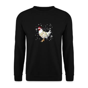 Chicken Christmas - Unisex Sweatshirt - black - Front - Alina (178cm) & Michal (187cm)
