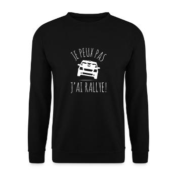 Ich kann nicht, ich habe eine Rallye! C2 - Unisex Pullover - Schwarz - Vorne - Alina (178cm) & Michal (187cm)