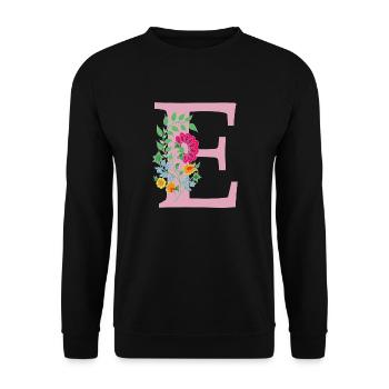 flower 12 red with e - Unisex Sweatshirt - black - Front - Alina (178cm) & Michal (187cm)