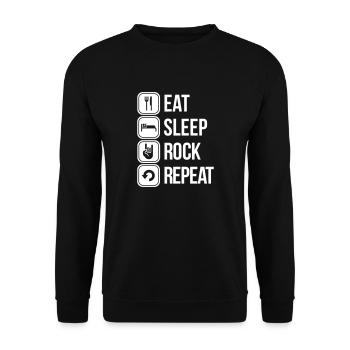 rock - Unisex Pullover - Schwarz - Vorne - Alina (178cm) & Michal (187cm)