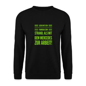 lieber mit dem Fahrrad als mit dem - Unisex Pullover - Schwarz - Vorne - Alina (178cm) & Michal (187cm)