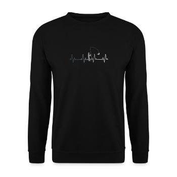 Fisherman Heartbeat - Unisex Sweatshirt - black - Front - Alina (178cm) & Michal (187cm)