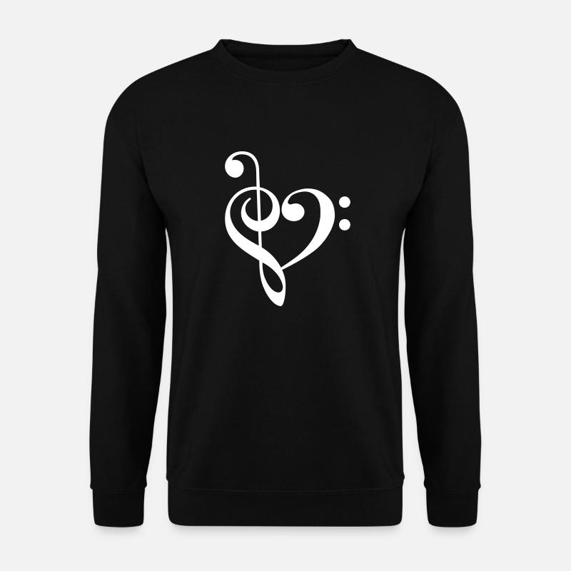 Liebe zur Musik Note white - Unisex Pullover - Schwarz