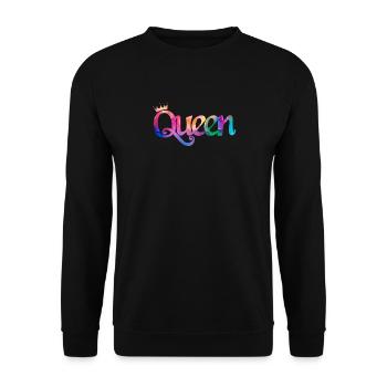 Königin Aquarell - Unisex Pullover - Schwarz - Vorne - Alina (178cm) & Michal (187cm)