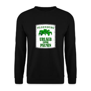 Oldenburg Grünkohl Palme Kohl Kohlfahrt Urlaub - Unisex Pullover - Schwarz - Vorne - Alina (178cm) & Michal (187cm)