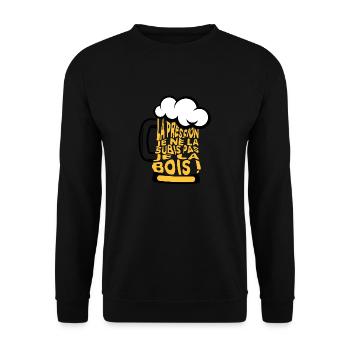 La pression je ne la subis pas je la bois - Sweat-shirt Unisexe - noir - Devant - Alina (178cm) & Michal (187cm)