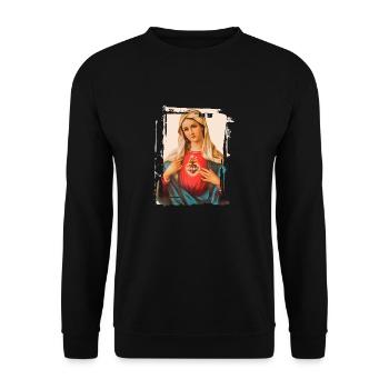 Holly Mary Maria Madonna Mariana Vierge Marie - Sweat-shirt Unisexe - noir - Devant - Alina (178cm) & Michal (187cm)