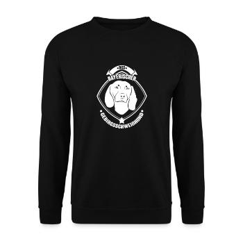 BGS Bayerischer Gebirgsschweißhund Jagdhund - Unisex Pullover - Schwarz - Vorne - Alina (178cm) & Michal (187cm)