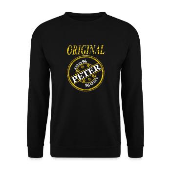 mein Name ist Peter Original Peter 100% Peter - Unisex Pullover - Schwarz - Vorne - Alina (178cm) & Michal (187cm)