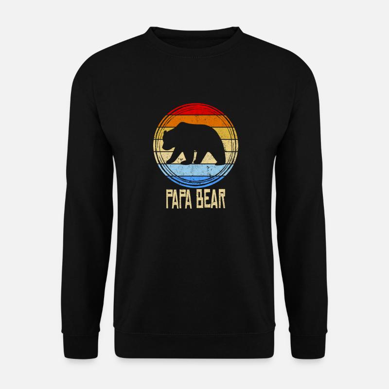 Stolzer glücklicher Papa Bär Vater Funny - Unisex Pullover - Schwarz
