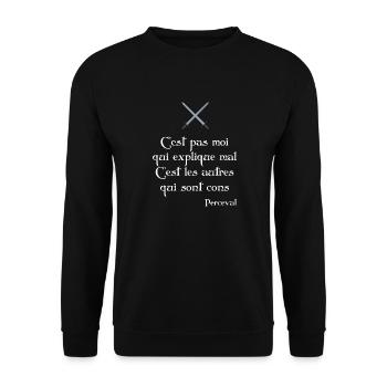 C'est les autres qui sont cons. Perceval - Sweat-shirt Unisexe - noir - Devant - Alina (178cm) & Michal (187cm)