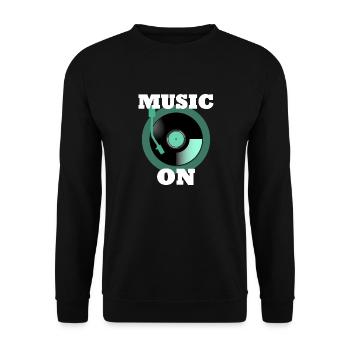 musik schallplatte - Unisex Sweatshirt - black - Front - Alina (178cm) & Michal (187cm)