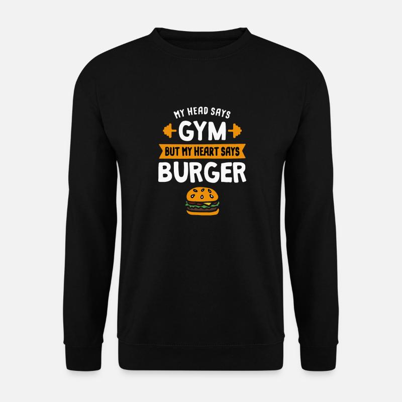 Logo Fitness vs Burger - Unisex Pullover - Schwarz