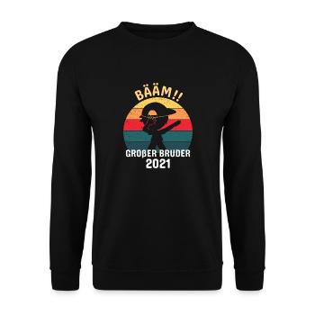 Großer Bruder 2021 Kinder - Unisex Pullover - Schwarz - Vorne - Alina (178cm) & Michal (187cm)