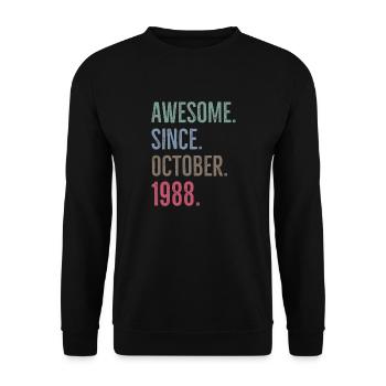 Génial depuis octobre 1988 - Sweat-shirt Unisexe - noir - Devant - Alina (178cm) & Michal (187cm)