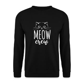 Cat MEOW crew - Unisex Pullover - Schwarz - Vorne - Alina (178cm) & Michal (187cm)